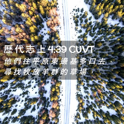 Picture 02 - 歷 代 志 上 4:39 CUVT - 他 們 往 平 原 東 邊 基 多 口 去 ， - Bible Verse Picture