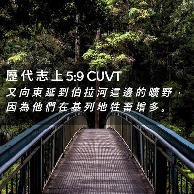 Picture 02 - 歷 代 志 上 5:9 CUVT - 又 向 東 延 到 伯 拉 河 這 邊 的 曠 - Bible Verse Picture