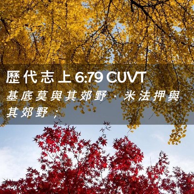 Picture 02 - 歷 代 志 上 6:79 CUVT - 基 底 莫 與 其 郊 野 ， 米 法 押 與 - Bible Verse Picture