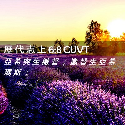 Picture 02 - 歷 代 志 上 6:8 CUVT - 亞 希 突 生 撒 督 ； 撒 督 生 亞 希 - Bible Verse Picture