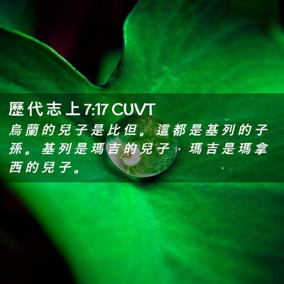 Picture 02 - 歷 代 志 上 7:17 CUVT - 烏 蘭 的 兒 子 是 比 但 。 這 都 是 - Bible Verse Picture