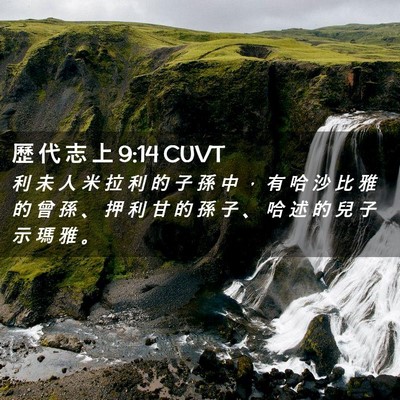 Picture 02 - 歷 代 志 上 9:14 CUVT - 利 未 人 米 拉 利 的 子 孫 中 ， 有 - Bible Verse Picture
