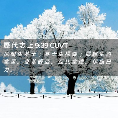 Picture 02 - 歷 代 志 上 9:39 CUVT - 尼 珥 生 基 士 ； 基 士 生 掃 羅 ； - Bible Verse Picture