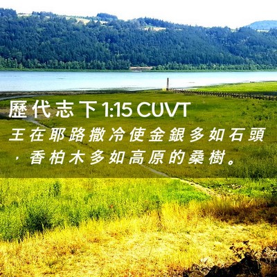 Picture 02 - 歷 代 志 下 1:15 CUVT - 王 在 耶 路 撒 冷 使 金 銀 多 如 石 - Bible Verse Picture