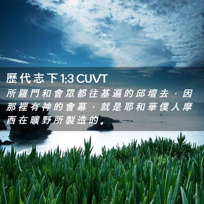 Picture 02 - 歷 代 志 下 1:3 CUVT - 所 羅 門 和 會 眾 都 往 基 遍 的 邱 - Bible Verse Picture