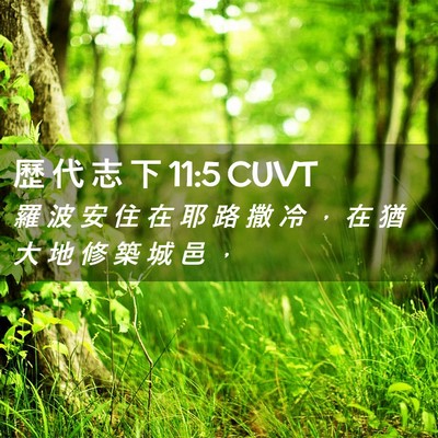 Picture 02 - 歷 代 志 下 11:5 CUVT - 羅 波 安 住 在 耶 路 撒 冷 ， 在 猶 - Bible Verse Picture