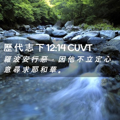 Picture 02 - 歷 代 志 下 12:14 CUVT - 羅 波 安 行 惡 ， 因 他 不 立 定 心 - Bible Verse Picture