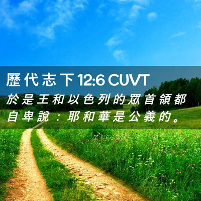 Picture 02 - 歷 代 志 下 12:6 CUVT - 於 是 王 和 以 色 列 的 眾 首 領 都 - Bible Verse Picture