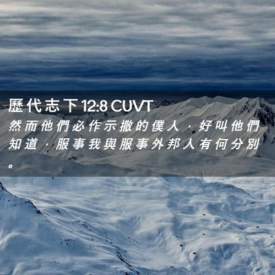 Picture 02 - 歷 代 志 下 12:8 CUVT - 然 而 他 們 必 作 示 撒 的 僕 人 ， - Bible Verse Picture