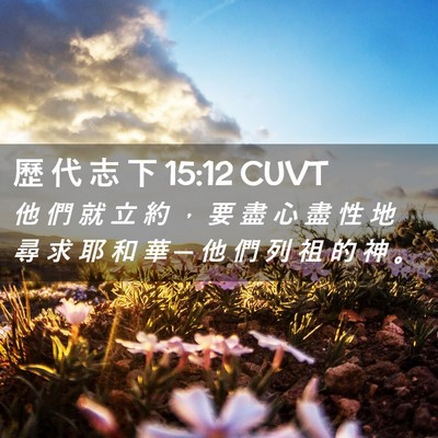 Picture 02 - 歷 代 志 下 15:12 CUVT - 他 們 就 立 約 ， 要 盡 心 盡 性 地 - Bible Verse Picture