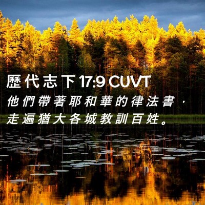 Picture 02 - 歷 代 志 下 17:9 CUVT - 他 們 帶 著 耶 和 華 的 律 法 書 ， - Bible Verse Picture