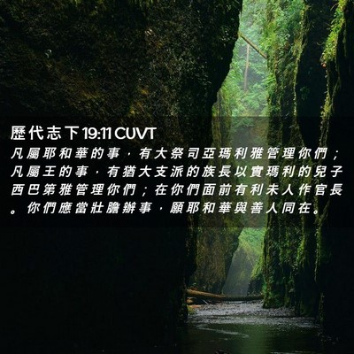 Picture 02 - 歷 代 志 下 19:11 CUVT - 凡 屬 耶 和 華 的 事 ， 有 大 祭 司 - Bible Verse Picture