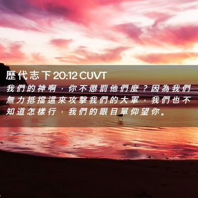 Picture 02 - 歷 代 志 下 20:12 CUVT - 我 們 的 神 啊 ， 你 不 懲 罰 他 們 - Bible Verse Picture