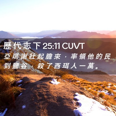 Picture 02 - 歷 代 志 下 25:11 CUVT - 亞 瑪 謝 壯 起 膽 來 ， 率 領 他 的 - Bible Verse Picture