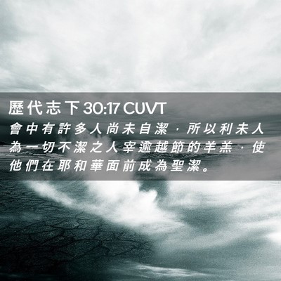 Picture 02 - 歷 代 志 下 30:17 CUVT - 會 中 有 許 多 人 尚 未 自 潔 ， 所 - Bible Verse Picture