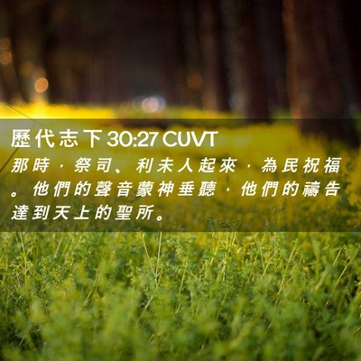 Picture 02 - 歷 代 志 下 30:27 CUVT - 那 時 ， 祭 司 、 利 未 人 起 來 ， - Bible Verse Picture