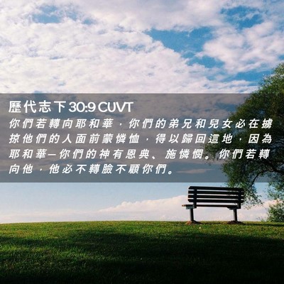 Picture 02 - 歷 代 志 下 30:9 CUVT - 你 們 若 轉 向 耶 和 華 ， 你 們 的 - Bible Verse Picture