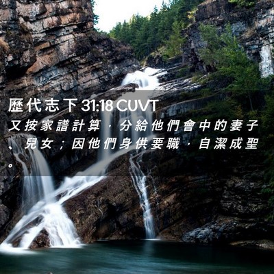 Picture 02 - 歷 代 志 下 31:18 CUVT - 又 按 家 譜 計 算 ， 分 給 他 們 會 - Bible Verse Picture