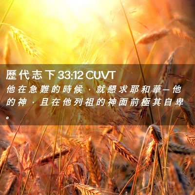 Picture 02 - 歷 代 志 下 33:12 CUVT - 他 在 急 難 的 時 候 ， 就 懇 求 耶 - Bible Verse Picture