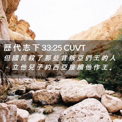 Picture 02 - 歷 代 志 下 33:25 CUVT - 但 國 民 殺 了 那 些 背 叛 亞 們 王 - Bible Verse Picture