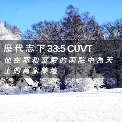Picture 02 - 歷 代 志 下 33:5 CUVT - 他 在 耶 和 華 殿 的 兩 院 中 為 天 - Bible Verse Picture