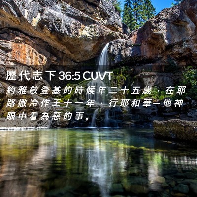 Picture 02 - 歷 代 志 下 36:5 CUVT - 約 雅 敬 登 基 的 時 候 年 二 十 五 - Bible Verse Picture