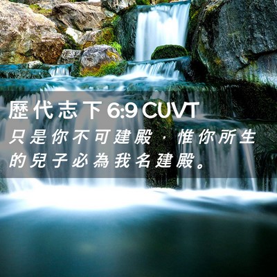Picture 02 - 歷 代 志 下 6:9 CUVT - 只 是 你 不 可 建 殿 ， 惟 你 所 生 - Bible Verse Picture