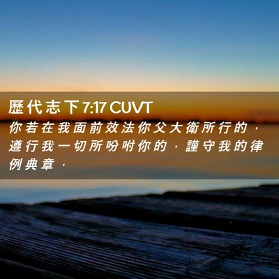 Picture 02 - 歷 代 志 下 7:17 CUVT - 你 若 在 我 面 前 效 法 你 父 大 衛 - Bible Verse Picture