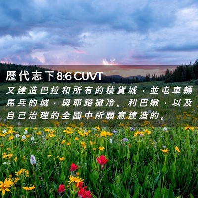 Picture 02 - 歷 代 志 下 8:6 CUVT - 又 建 造 巴 拉 和 所 有 的 積 貨 城 - Bible Verse Picture