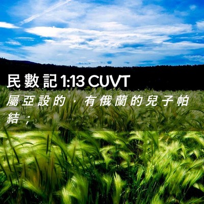 Picture 02 - 民 數 記 1:13 CUVT - 屬 亞 設 的 ， 有 俄 蘭 的 兒 子 帕 - Bible Verse Picture