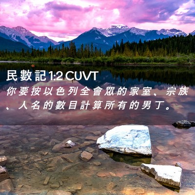 Picture 02 - 民 數 記 1:2 CUVT - 你 要 按 以 色 列 全 會 眾 的 家 室 - Bible Verse Picture