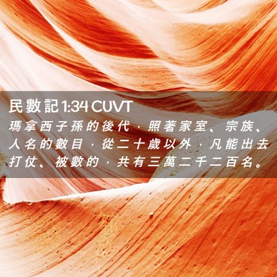 Picture 02 - 民 數 記 1:34 CUVT - 瑪 拿 西 子 孫 的 後 代 ， 照 著 家 - Bible Verse Picture