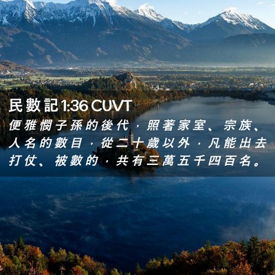 Picture 02 - 民 數 記 1:36 CUVT - 便 雅 憫 子 孫 的 後 代 ， 照 著 家 - Bible Verse Picture