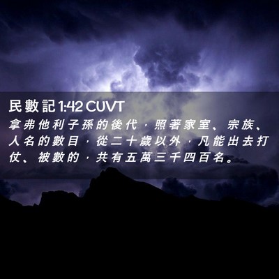 Picture 02 - 民 數 記 1:42 CUVT - 拿 弗 他 利 子 孫 的 後 代 ， 照 著 - Bible Verse Picture