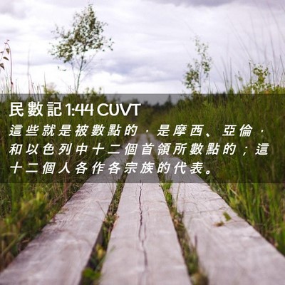 Picture 02 - 民 數 記 1:44 CUVT - 這 些 就 是 被 數 點 的 ， 是 摩 西 - Bible Verse Picture