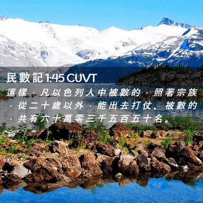 Picture 02 - 民 數 記 1:45 CUVT - 這 樣 ， 凡 以 色 列 人 中 被 數 的 - Bible Verse Picture