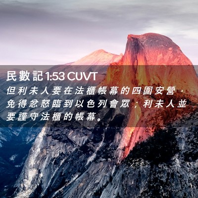 Picture 02 - 民 數 記 1:53 CUVT - 但 利 未 人 要 在 法 櫃 帳 幕 的 四 - Bible Verse Picture