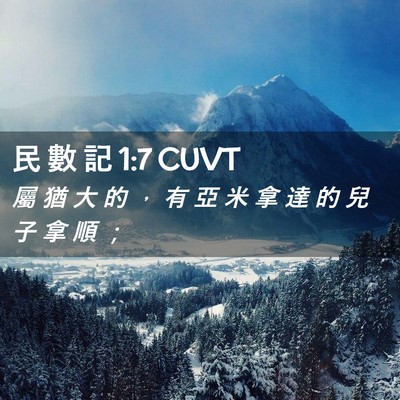 Picture 02 - 民 數 記 1:7 CUVT - 屬 猶 大 的 ， 有 亞 米 拿 達 的 兒 - Bible Verse Picture