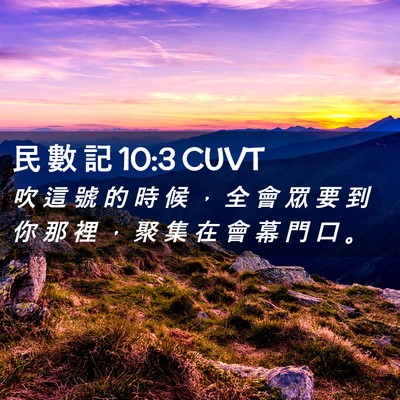Picture 02 - 民 數 記 10:3 CUVT - 吹 這 號 的 時 候 ， 全 會 眾 要 到 - Bible Verse Picture