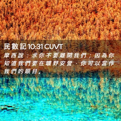 Picture 02 - 民 數 記 10:31 CUVT - 摩 西 說 ： 求 你 不 要 離 開 我 們 - Bible Verse Picture