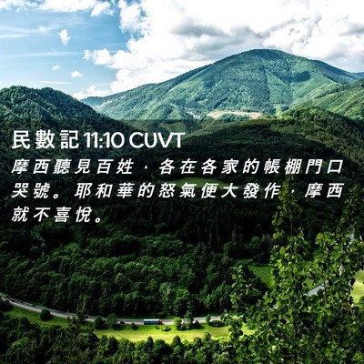 Picture 02 - 民 數 記 11:10 CUVT - 摩 西 聽 見 百 姓 ， 各 在 各 家 的 - Bible Verse Picture