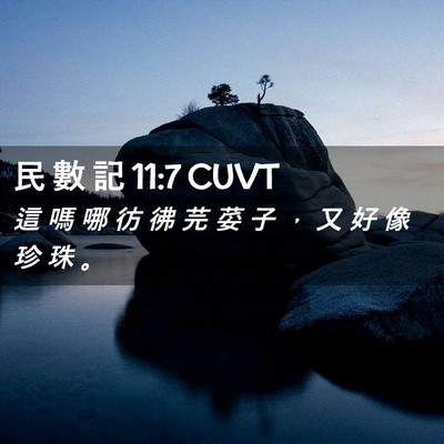 Picture 02 - 民 數 記 11:7 CUVT - 這 嗎 哪 彷 彿 芫 荽 子 ， 又 好 像 - Bible Verse Picture