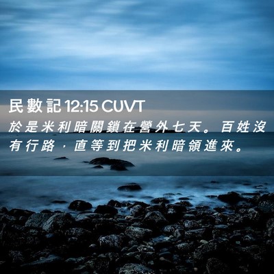 Picture 02 - 民 數 記 12:15 CUVT - 於 是 米 利 暗 關 鎖 在 營 外 七 天 - Bible Verse Picture