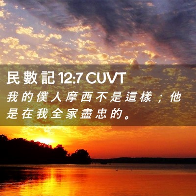 Picture 02 - 民 數 記 12:7 CUVT - 我 的 僕 人 摩 西 不 是 這 樣 ； 他 - Bible Verse Picture