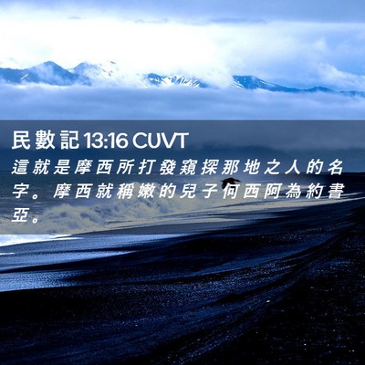 Picture 02 - 民 數 記 13:16 CUVT - 這 就 是 摩 西 所 打 發 窺 探 那 地 - Bible Verse Picture