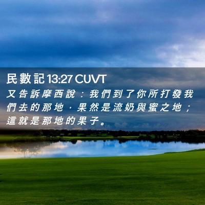 Picture 02 - 民 數 記 13:27 CUVT - 又 告 訴 摩 西 說 ： 我 們 到 了 你 - Bible Verse Picture