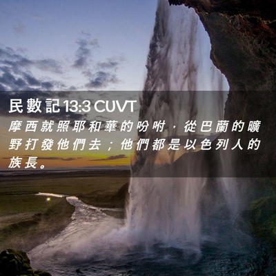 Picture 02 - 民 數 記 13:3 CUVT - 摩 西 就 照 耶 和 華 的 吩 咐 ， 從 - Bible Verse Picture