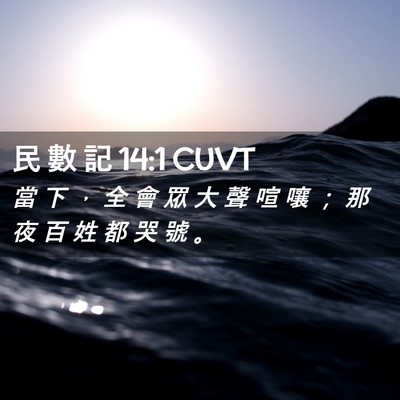 Picture 02 - 民 數 記 14:1 CUVT - 當 下 ， 全 會 眾 大 聲 喧 嚷 ； 那 - Bible Verse Picture
