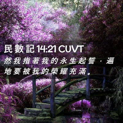 Picture 02 - 民 數 記 14:21 CUVT - 然 我 指 著 我 的 永 生 起 誓 ， 遍 - Bible Verse Picture