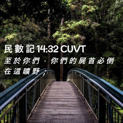 Picture 02 - 民 數 記 14:32 CUVT - 至 於 你 們 ， 你 們 的 屍 首 必 倒 - Bible Verse Picture